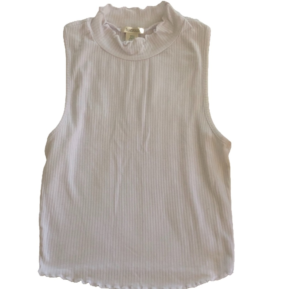 High Neck White Tank Top